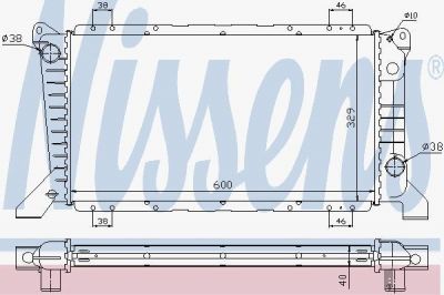 NISSENS Радиатор охлаждения двигателя FORD TRANSIT (94-) 2.5 D (7045715, 62241A)