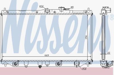 NISSENS Радиатор охлаждения HONDA ACCORD V 1.8-2, 01/90-03/93 (19010P45G01, 622831)