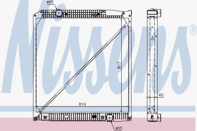 NISSENS Радиатор охлаждения MB Actros 1996-> 817x808x42 (62652A)
