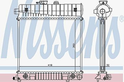 NISSENS Радиатор MB W202 1.8-2.3 93-01 (2025006103, 62708A)