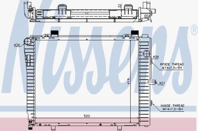 NISSENS Радиатор охл. ДВС MB W202 2,0/2,3 95-00 (M111.944/975) (202 500 52 03, 62712A)