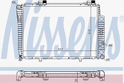 NISSENS Радиатор охлаждения двигателя MERCEDES C-CLASS W 202 (93-) C 180 (2025002103, 62750A)