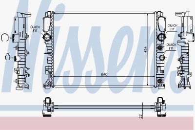 NISSENS Радиатор MB W211 02- АКПП/МКПП. +-АС (2115001302, 62792A)
