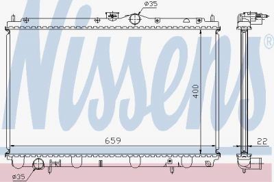 NISSENS Радиатор охлаждения с МКПП MITSUBISHI CARISMA 1.6i 06/95-03/04 (MR299522, 62857A)