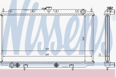 NISSENS Радиатор охлаждения двигателя NISSAN PRIMERA P11 (96-) 1.6 i 16V (214602F300, 62924A)