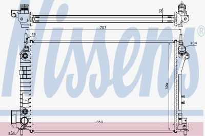 NISSENS Радиатор OPEL VECTRA C 2.0-3.2/2.0DT 02- (1300247, 63023A)