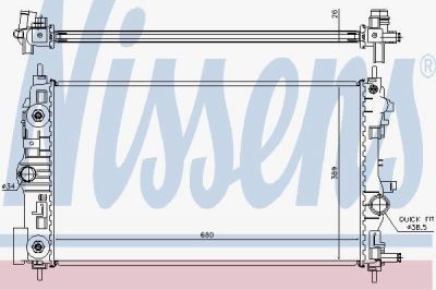 NISSENS Радиатор охлаждения двигателя CHEVROLET / GMC CRUZE (09-) 1.7 CDI (1300305, 630723)
