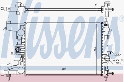 NISSENS Радиатор основной CHEVROLET Cruze/OPEL Astra J 1.4/1.6L МКПП (630727)