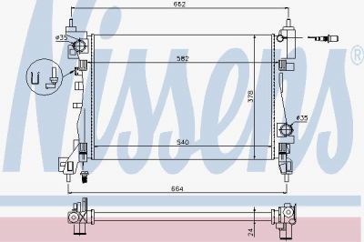 NISSENS Радиатор основной OPEL Corsa D 2006-> mot.1,2/1,4L /МКПП (1300312, 630743)