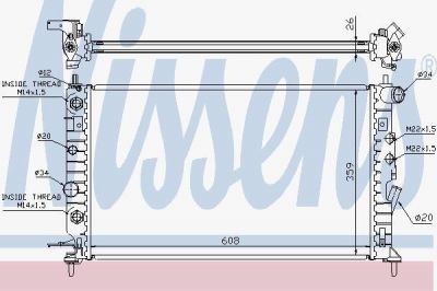 NISSENS Радиатор OPEL VECTRA B 2.5/2.6 95-04 (1300 161, 63078)