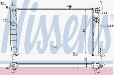 NISSENS Радиатор Opel Astra F 1,4-1,8 AC+ 93- (1300147, 63252A)