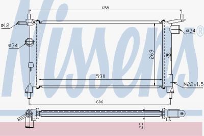 NISSENS Радиатор охлаждения двигателя OPEL COMBO (93-) 1.2 i (1300149, 632851)