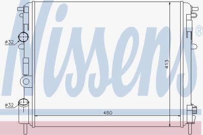 NISSENS Радиатор Renault LOGAN (04-) 1.0 i 16V (+) (8200343476, 63809)