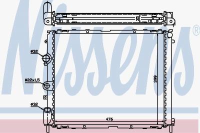 NISSENS Радиатор охлаждения двигателя RENAULT CLIO (98-) 1.4 i (7700417175, 63855A)
