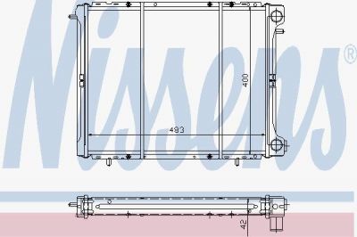 NISSENS Радиатор охлаждения двигателя RENAULT R 19 (88-) 1.7 (77 00 272 472, 63906)