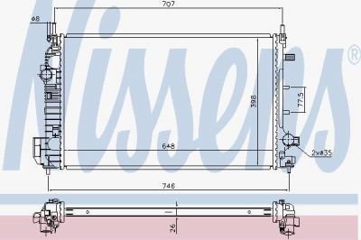 Nissens 640302 радиатор, охлаждение двигателя на SAAB 9-3 (YS3F)