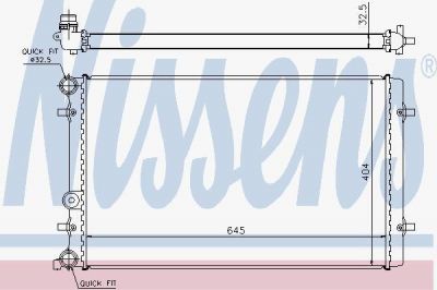 NISSENS Радиатор охлаждения двигателя AUDI TT (98-) 3.2 i V6 (1J0121253S, 65011)