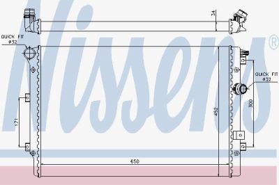 NISSENS Радиатор двигателя VOLKSWAGEN SHARAN (10-) 1.4 TSI (5N0121253L, 65015)