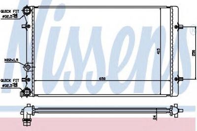 NISSENS Радиатор основной VAG+Octavia 1.6L 00->/AC-/1.8T 98-> (652011)