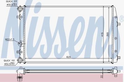 NISSENS Радиатор основной SKODA Fabia/VW Polo 1.2/1.4+TDI 01->/633x415x30 (652711)