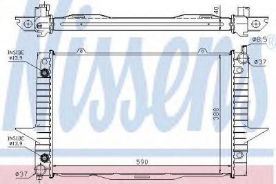 NISSENS Радиатор охлаждения двигателя VOLVO C70 (98-) 2.0 T (3600 0001, 65548A)