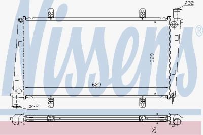 NISSENS Радиатор охлаждения двигателя VOLVO S40 / V40 (95-) 1.9T (860 2116, 65551A)