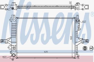 NISSENS Радиатор охлаждения двигателя VOLVO S80 (98-) 2.4 i 20V (860 1430, 65558A)