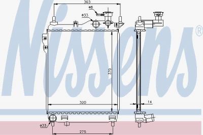 NISSENS Радиатор основной HYUNDAI Getz 1.1…1.6L /МКПП /320x372x14 (67093)