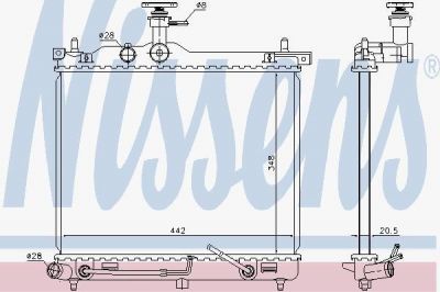 Nissens 67098 радиатор, охлаждение двигателя на HYUNDAI i10 (PA)
