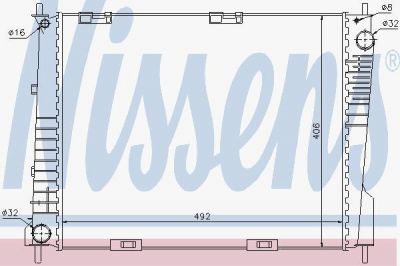 NISSENS Радиатор охлаждения двигателя NISSAN MICRA K12 (02-) 1.5 dCi (8200468931, 67283)
