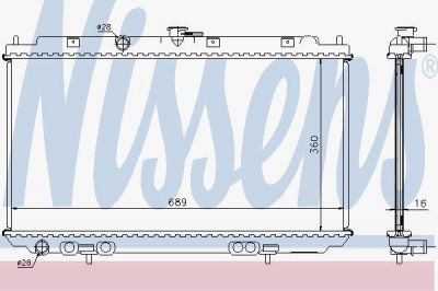 NISSENS Радиатор основной NISSAN Almera(N16)/Primera(P12) 1.5…1.8L all MКПП (67344A)