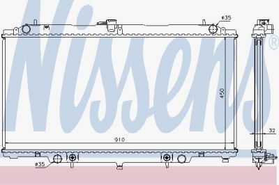 Nissens 67354A радиатор, охлаждение двигателя на NISSAN PATROL GR V Wagon (Y61)