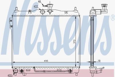 NISSENS Радиатор основной HYUNDAI Getz 1.3/1.4L /АКПП (67496)