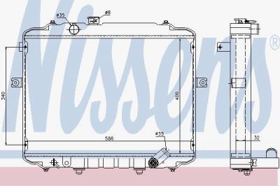 NISSENS Радиатор охлаждения двигателя HYUNDAI H-100 MINI BUS (93-) 2.6 TD (253004B000, 67499)