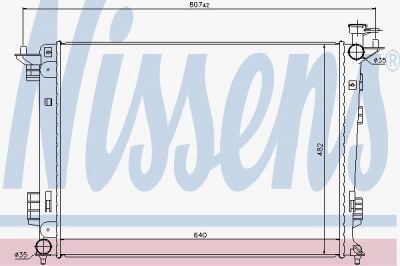 NISSENS Радиатор охлаждения двигателя HYUNDAI ix35 (09-) 2.0 i 16V (253102S500, 67515)
