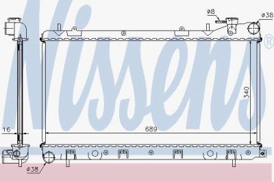 NISSENS Радиатор охлаждения двигателя SUBARU IMPREZA (92-) 1.6 i 16V (45111-FA200, 67704A)