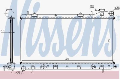 NISSENS Радиатор охл. двигателя SUBARU IMPREZA 1,5-1,8 AUT.98- (45111-FC340, 67705A)