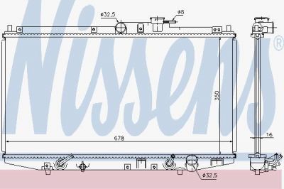 NISSENS Радиатор охлаждения с АКПП HONDA ACCORD VII 2.0-2.3 07/98-02/03 (19010PDAE51, 68117)