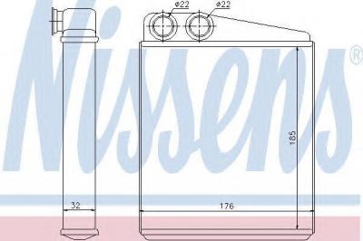 NISSENS Радиатор отопителя VAG A3/Golf V/Jetta III/Octavia/Passat VI/Tiguan/Touran/Caddy III 1,4-3,2L 05/03-> 1K0819031/1K0819031A/1K0819031B (1K0819031, 70228)