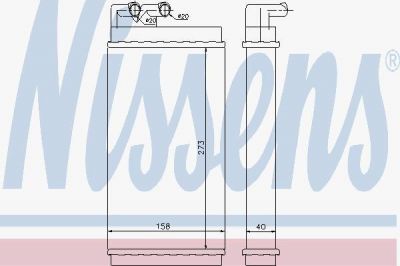 NISSENS Радиатор отопителя VAG A100/A6 1,8-2,8L 77-97 (443819030, 70230)