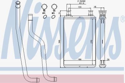 NISSENS Радиатор отопителя CHRYSLER: 300C 2.7 I V6 24V 04- (70978)