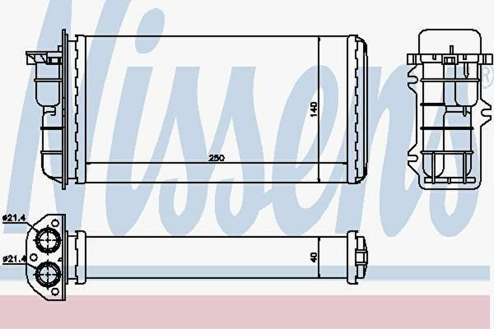 Nissens 71441 Радиатор отопителя FIAT BRAVO 1.2-2.0 95-01