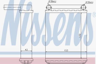 NISSENS Радиатор отопления салона MB Sprinter(901/902/903/904) 95-06 (170x152x42mm) (0038353501, 72038)