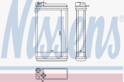 NISSENS Радиатор отопителя OPEL OMEGA А 1,8-3,0L 86-94 (1618044, 726461)