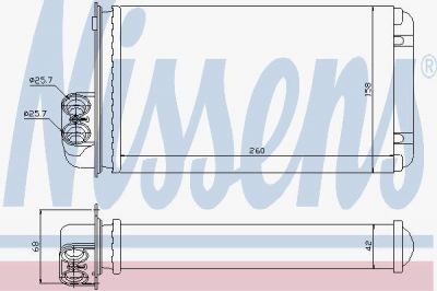NISSENS Радиатор отопителя RENAULT Megane Scenic/Scenic I 97-03 (260x158x42mm) (77 01 205 450, 73255)