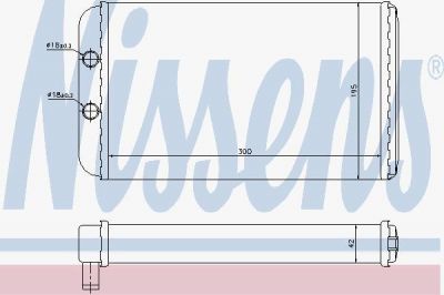 NISSENS Радиатор отопителя PSA Jumper/Boxer//Ducato 94-> (300x300x32mm) (6448H8, 73986)