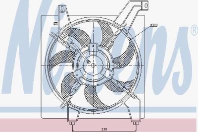 Nissens 85034 вентилятор, охлаждение двигателя на HYUNDAI GETZ (TB)