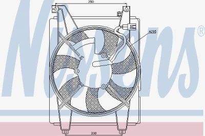 Nissens 85088 вентилятор, конденсатор кондиционера на HYUNDAI SONATA IV (EF)