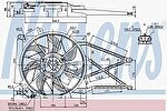 NISSENS Вентилятор охлаждения двигателя OPEL Astra G/Zafira A 1,2-1,8L 98-05 1314539 D=390mm (1341344, 85185)