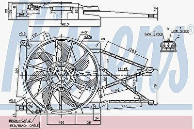 NISSENS Вентилятор охлаждения двигателя OPEL Astra G/Zafira A 1,2-1,8L 98-05 1314539 D=390mm (1341344, 85185)